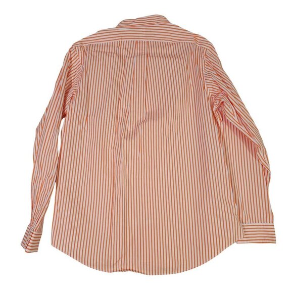 Ralph Lauren Custom Fit Mens Orange White Striped Dress Shirt XL - Picture 5 of 5